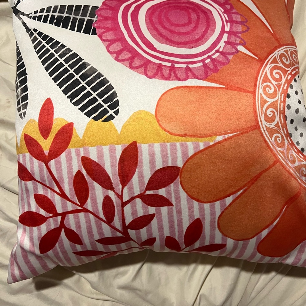 Colorful Floral Decorative Pillow